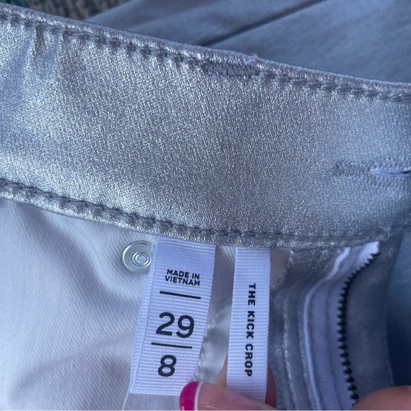Ann Taylor Loft Coated High Rise Straight Jeans in Silver Metallic - Picture 7 of 10